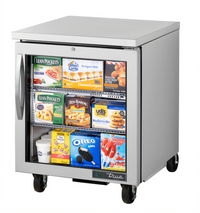 True 27 5/8-Inch Wide 1-Section Undercounter Framed Glass Door Freezer, Self-Contained, -10°F