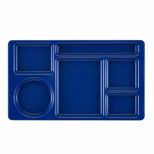 Product image #2 for Cambro Camwear 6-Compartment Rectangular Polycarbonate School Lunch Tray, Navy Blue