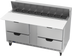 Thumbnail image #1 for Beverage-Air Two-Section Sandwich Prep Table Refrigerator with 4 Drawers, 16 Pan Capacity, and 17-Inch Cutting Board