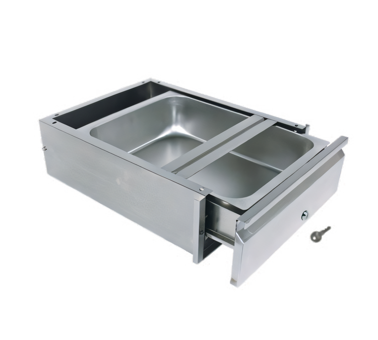 Product image #1 for BK Resources Locking Stainless Steel Drawer Assembly for Work Tables, Self-Closing, 15 x 20 Inch Pan, 200 lb Capacity