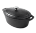 Thumbnail image #1 for American Metalcraft 4 Qt Oval Cast Iron Casserole Dish with Lid and Handles