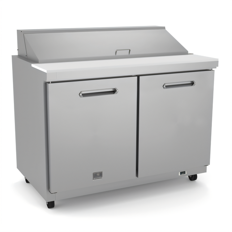 Product image #1 for Kelvinator Commercial KCHST48.12 48-1/4-Inch Two-Section Sandwich/Salad Prep Table, Self-Contained, 12 1/6-Pan Capacity