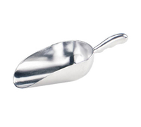 Crestware 24 Oz Round Bottom Utility Scoop, One-Piece Polished Cast Aluminum