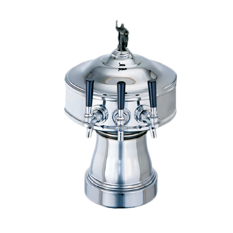 Product image #1 for Perlick Gambrinus Double-Sided Countertop Glycol-Cooled Draft Beer Tower, 3 Faucets Per Side, Chrome Finish