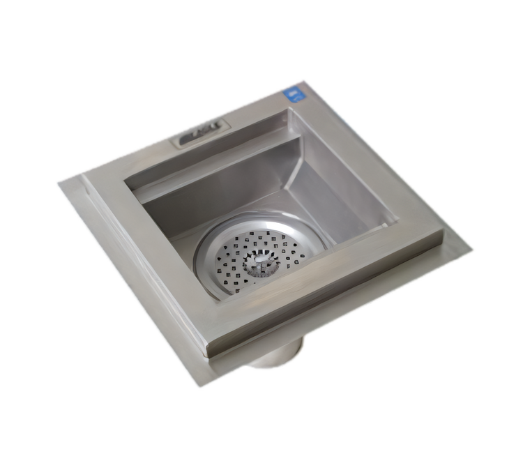 Product image #1 for Eagle Group 12" x 12" Square 4" Deep Floor Drain with Fiberglass Grating and Stainless Steel Basket