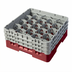 Thumbnail image #2 for Cambro Camrack Full Size 20-Compartment Glass Rack with 3 Soft Gray Extenders, Cranberry