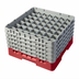 Thumbnail image #2 for Cambro Camrack Full-Size 49-Compartment Glass Rack with 5 Soft Gray Extenders, Red
