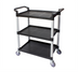 Thumbnail image #1 for Crestware Regular 3-Tier Poly Bus Cart, Black, 16-1/8 x 24-1/2 x 36 Inch, 265 lb. Capacity