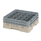 Thumbnail image #2 for Cambro Camrack® 20S434184 Full-Size 20-Compartment Glass Rack with 2 Soft Gray Extenders, Beige Case of 4