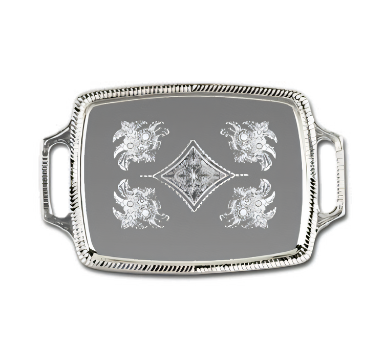 Product image #1 for Admiral Craft Chrome Plated Oblong Cater Tray with Handles, 19-1/2 x 12-1/2 Inch