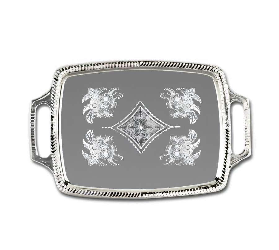 Product image #1 for Admiral Craft Chrome Plated Oblong Cater Tray with Handles, 19-1/2 x 12-1/2 Inch
