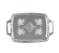 Admiral Craft Chrome Plated Oblong Cater Tray with Handles, 19-1/2 x 12-1/2 Inch