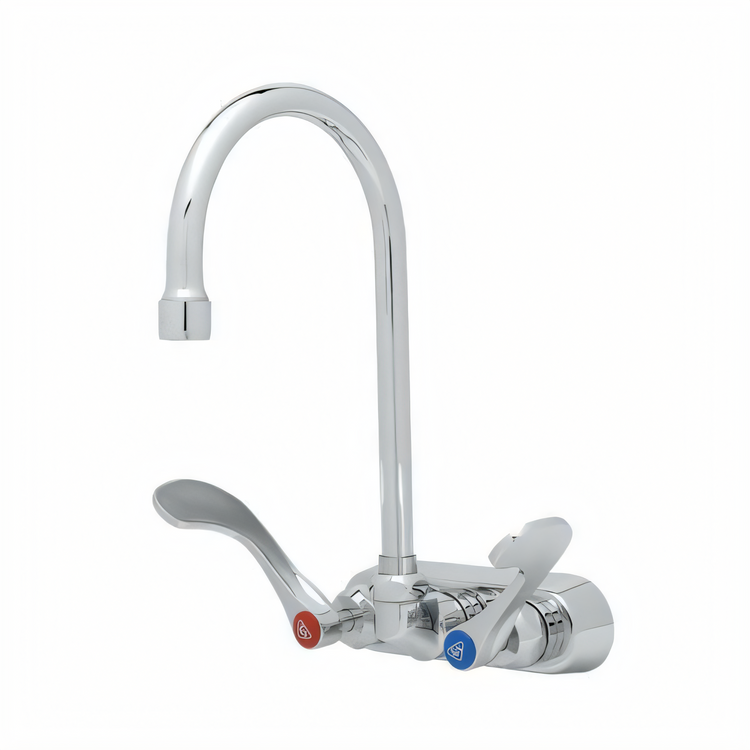 Product image #1 for Wall-Mount Workboard / Bar Sink Mixing Faucet, 4-Inch Centers, 5-3/4-Inch Gooseneck, 1.0 GPM