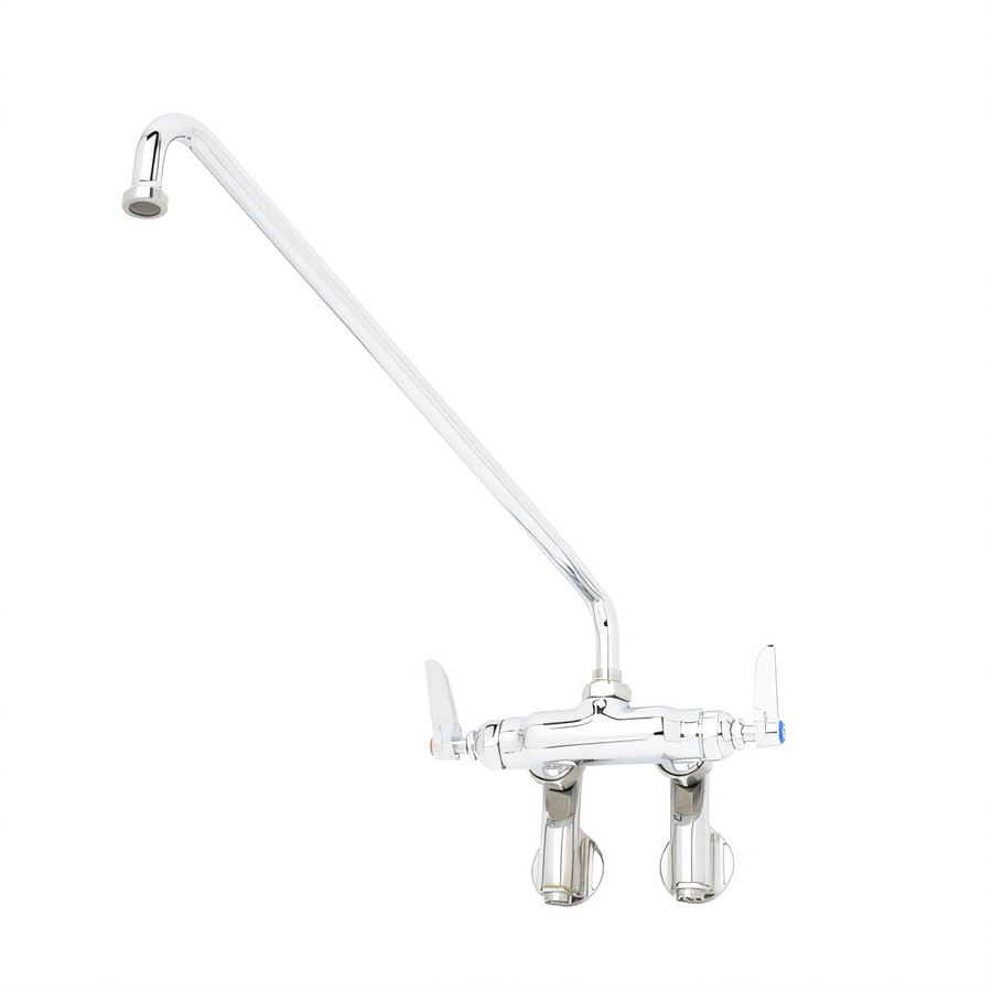 Product image #1 for T&S Brass B-0240 Wall-Mounted Double Pantry Sink Mixing Faucet with 18-Inch Swing Nozzle