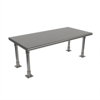 BK Resources 48 Inch W x 24 Inch D Heavy Duty Bullnose Single Overshelf, Table Mount, T-304 Stainless Steel