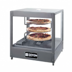 Thumbnail image #1 for Doyon Baking Equipment (Middleby) DRPR3 Countertop Hot Food Display Case, Rotating 3-Tier Rack, 3-Pizza Capacity, Stainless Steel & Glass