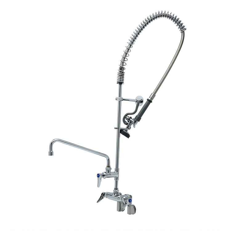 Product image #1 for T&S Brass EasyInstall Wall Mount Pre-Rinse Unit with 12" Add-On Swing Spout