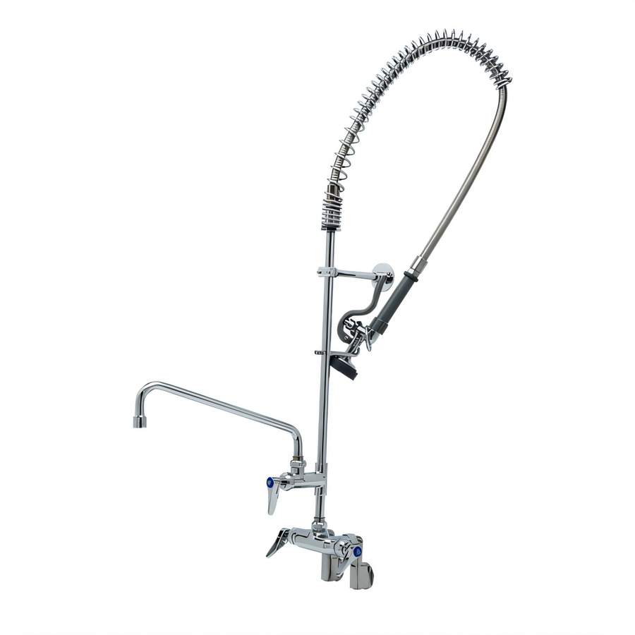 Product image #1 for T&S Brass EasyInstall Wall Mount Pre-Rinse Unit with 12" Add-On Swing Spout