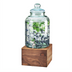 Thumbnail image #1 for Mid-Century 2 Gallon Glass Beverage Dispenser with Ice Chamber and Walnut Base