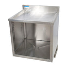 Thumbnail image #1 for BK Resources UBB-21-GC240 24-Inch Stainless Steel Underbar Glass Rack Unit with Drainboard Top, 3-Inch Backsplash, Open Front Base, 21-Inch Deep