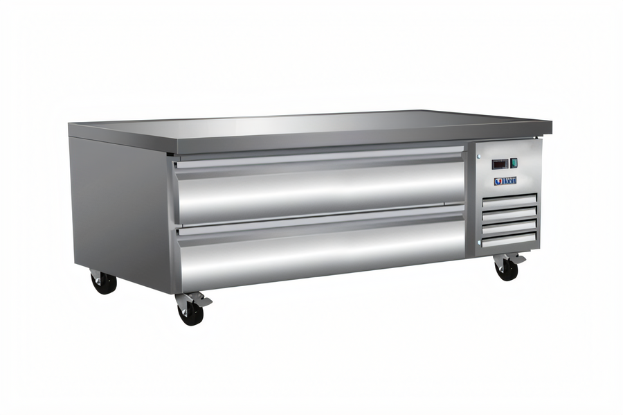 Product image #1 for IKON Refrigeration 62-Inch Wide 2-Drawer Chef Base Refrigerator, Side-Mounted Self-Contained Refrigeration