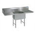 Thumbnail image #1 for BK Resources One Compartment Double Drainboard Stainless Steel Compartment Sink, 24 x 24 x 14-Inch Bowl, 72-Inch Wide