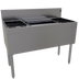 Thumbnail image #1 for Glastender CBA-42 Stainless Steel Underbar Combo Ice Bin and Cocktail Unit with Dual Bottle Wells, 42 Inch, 50 lb. Ice Capacity