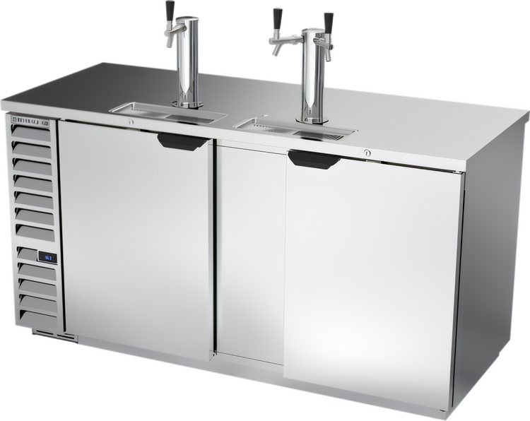 Product image #1 for Beverage-Air DD68HC-S 68-Inch Wide Direct Draw Beer Dispenser with Solid Doors and Dual Faucet Towers
