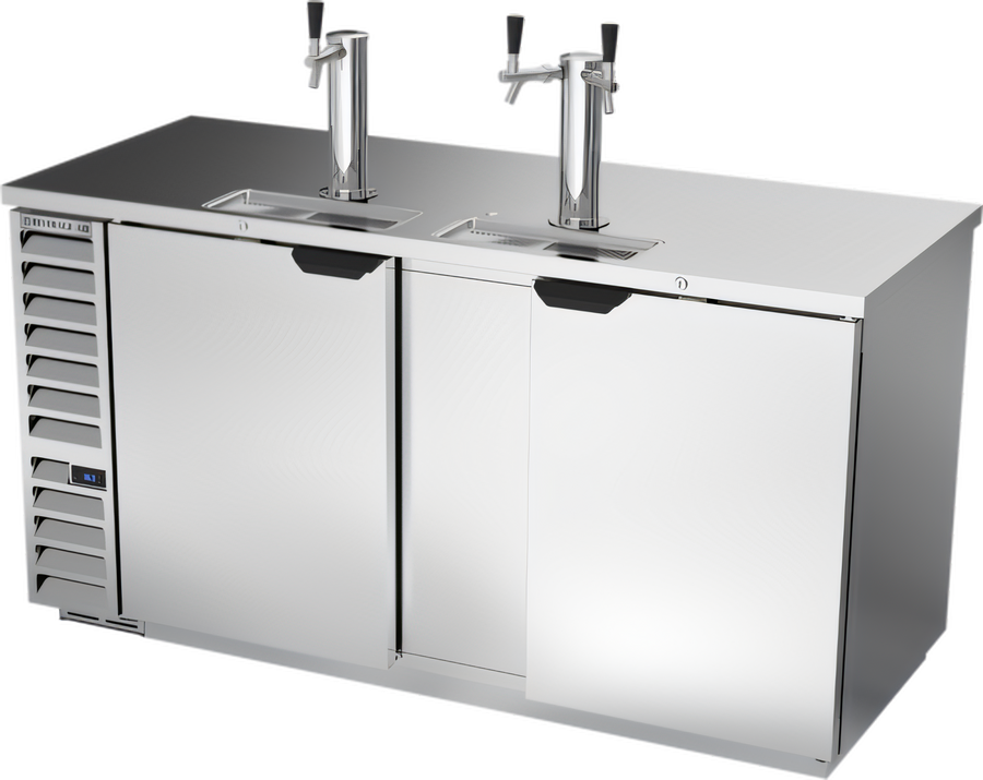Product image #1 for Beverage-Air DD68HC-S 68-Inch Wide Direct Draw Beer Dispenser with Solid Doors and Dual Faucet Towers