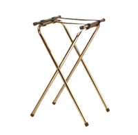 Deluxe Folding Polished Chrome Metal Tray Stand