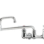 Thumbnail image #1 for Krowne Royal Series 14-818L Low-Lead Backsplash-Mount Commercial Faucet with 18-Inch Jointed Double Spout, 8-Inch Centers Case of 6