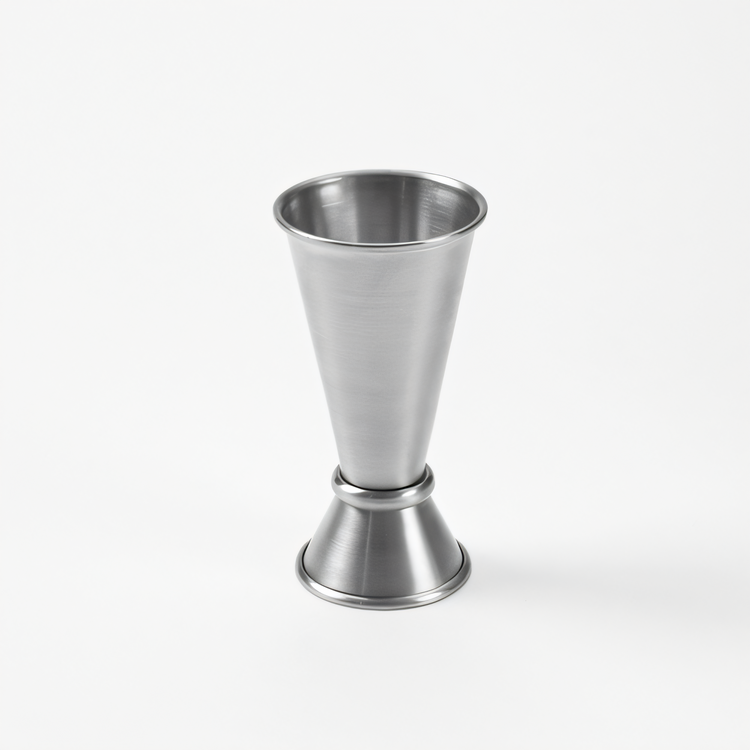 Product image #1 for American Metalcraft Stainless Steel Rolled-Edge Satin Finish Jigger, 1/2 oz. x 1-1/2 oz.