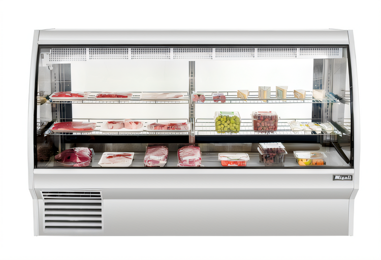 Product image #1 for Migali Competitor Series® Full-Service Refrigerated Curved Glass Deli Display Case, 83.6-Inch, 40.5 Cu. Ft.