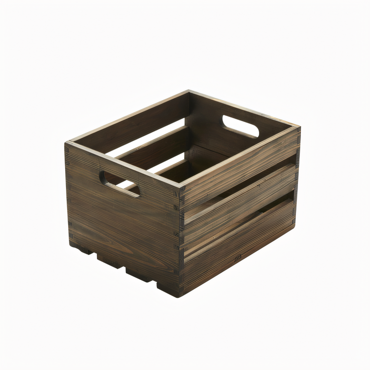 Product image #1 for Half-Size Vintage Rectangular Wood Serving Crate