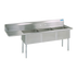Thumbnail image #1 for BK Resources Three-Compartment Stainless Steel Sink with Left Drainboard, 74-1/2 Inch Wide, 18 x 18 x 12 Inch Bowls
