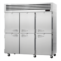 Turbo Air PRO Series 3-Section Reach-In Heated Holding Cabinet with 6 Self-Closing Solid Half Doors, 73.9 Cu. Ft., Stainless Steel
