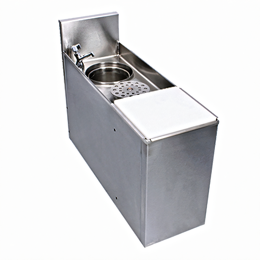 Product image #1 for CHOICE 8-Inch Stainless Steel Underbar Mixology Unit with 6-Inch Dipper Well, Rinser Faucet, and Removable Cutting Board