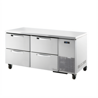 True SPEC Series 67-1/4-Inch 2-Section Deep Undercounter Refrigerator with 4 Drawers