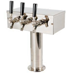 Thumbnail image #1 for Micro Matic USA T Style D7743PSSKR Countertop Glycol-Cooled T-Style Draft Beer Tower, 3-Faucet, Polished Stainless Steel