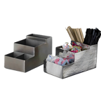 Thumbnail image #1 for American Metalcraft HMBAR9 4-Compartment Countertop Hammered Stainless Steel Bar Garnish Caddy Case of 6