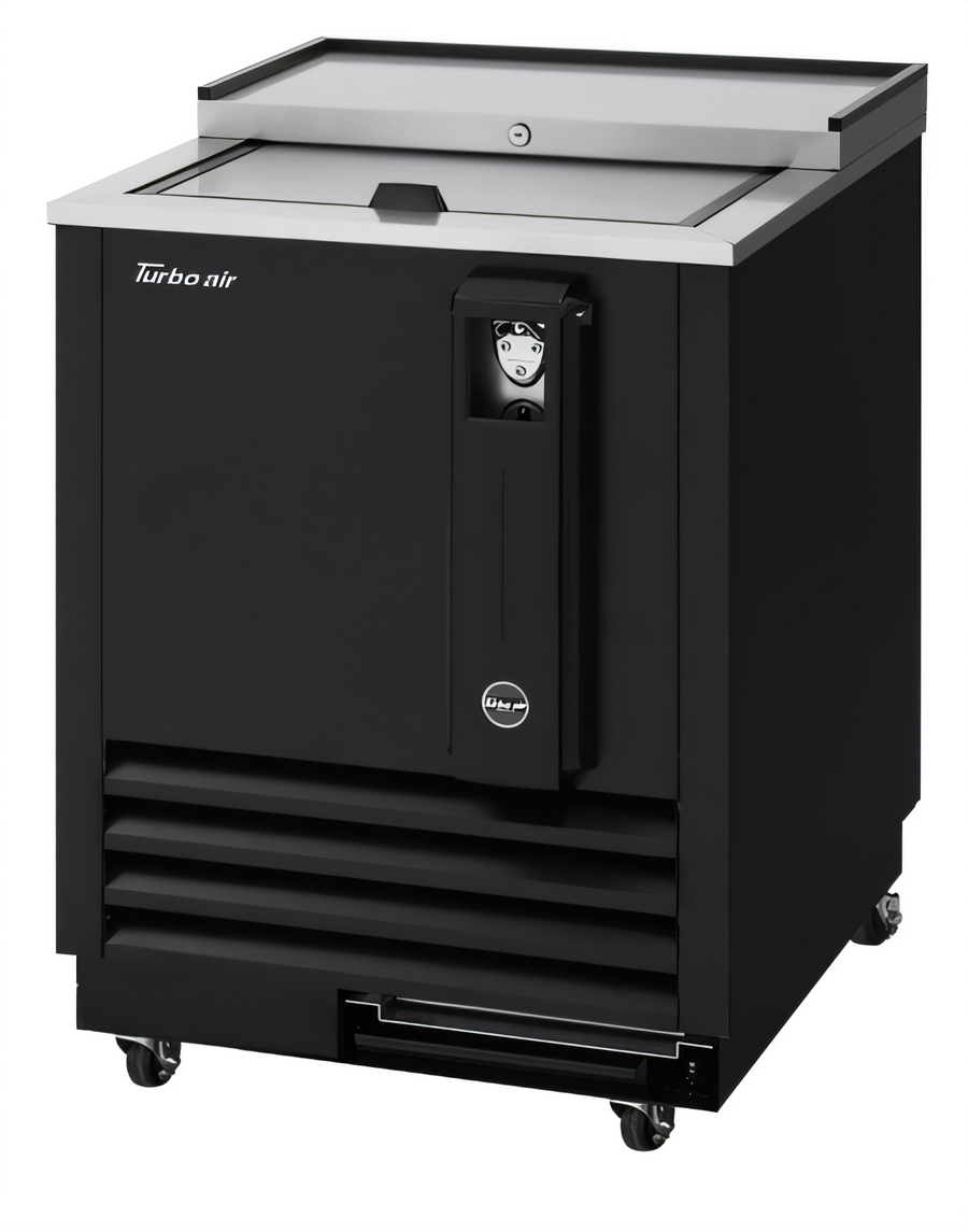 Product image #1 for Turbo Air Super Deluxe 24-Inch Black Single Sliding Door Bottle Cooler with Self-Cleaning Condenser