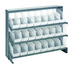 Thumbnail image #1 for Quantum Sloped Bench-Style Pick Rack with 3 Shelves, 24 Clear Bins, 250 lb Capacity