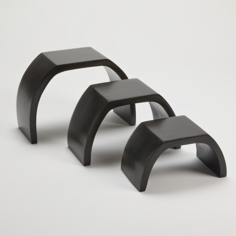 Product image #1 for American Metalcraft Upton Collection Espresso Wood Arch Buffet Riser Set of 3