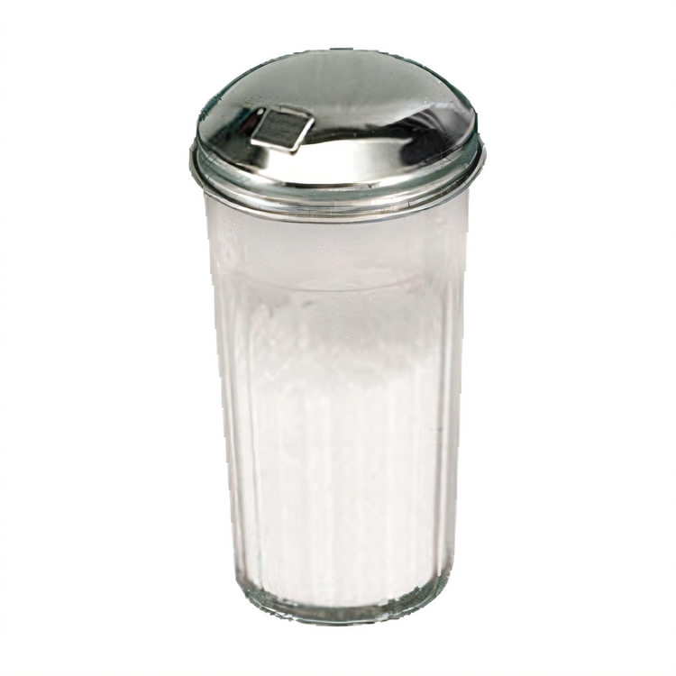 Product image #1 for American Metalcraft 12 oz. Clear SAN Plastic Nestable Sugar Pourer/Shaker with Stainless Steel Top