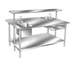Thumbnail image #1 for Advance Tabco GLG-4810 120-Inch x 48-Inch 304 Stainless Steel Flat Top Work Table with Galvanized Undershelf