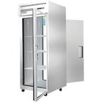 Thumbnail image #1 for Everest Refrigeration ESPT-1G-1S One-Section Pass-Thru Reach-In Refrigerator, Glass Front/Solid Rear Doors, 23 Cu. Ft., Stainless Steel