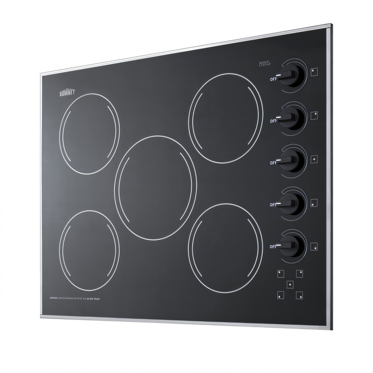 Product image #1 for Summit Commercial 27-Inch Five-Burner Electric Radiant Cooktop with Black Ceramic Glass Surface