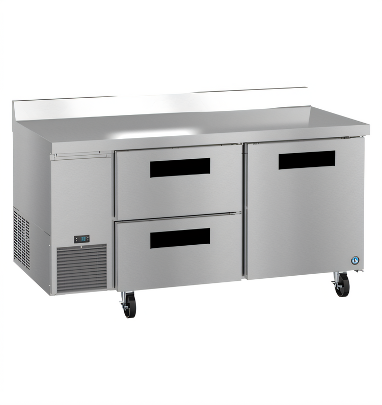 Product image #1 for Hoshizaki Steelheart 67-Inch Two-Section Reach-In Worktop Refrigerator with 1 Solid Door and 2 Drawers, Stainless Steel