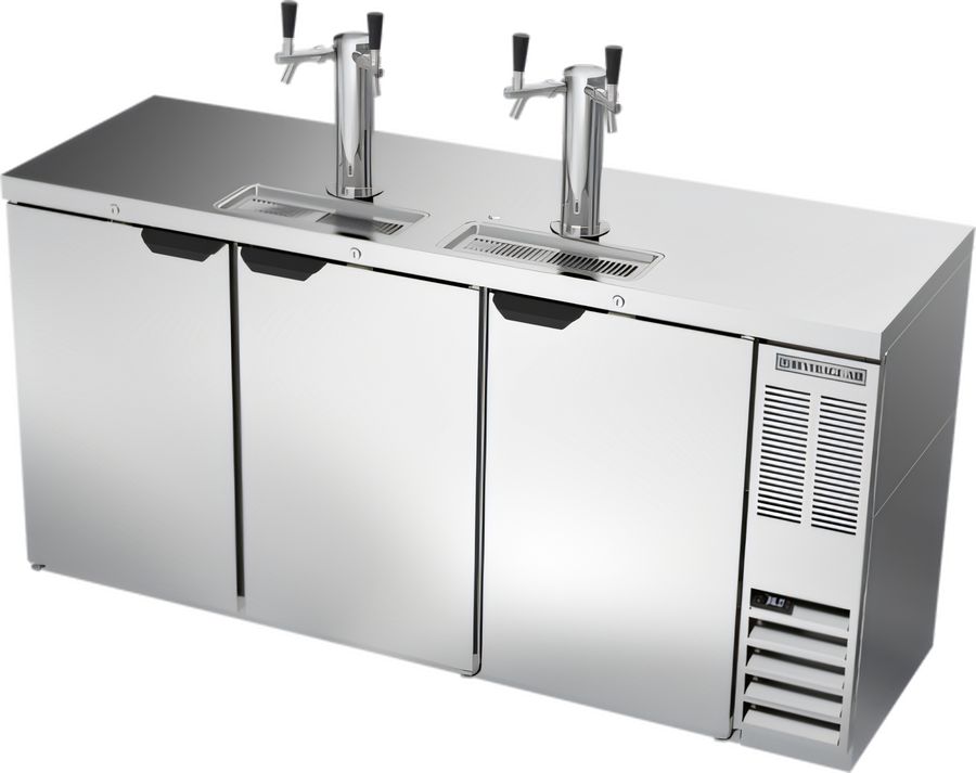 Product image #1 for Beverage-Air 72-Inch Direct Draw Beer Dispenser with 3 Doors, 3-Keg Capacity, and Dual Faucet Towers