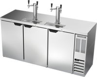 Beverage-Air 72-Inch Direct Draw Beer Dispenser with 3 Doors, 3-Keg Capacity, and Dual Faucet Towers